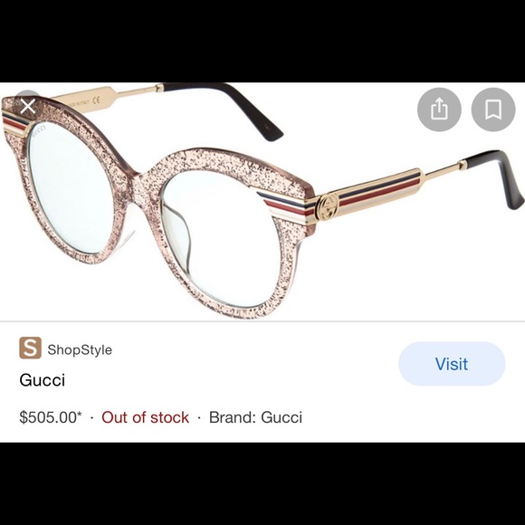 UNISEX GUCCI NUDE GLITTER BLING SUNGLASSES main image 11